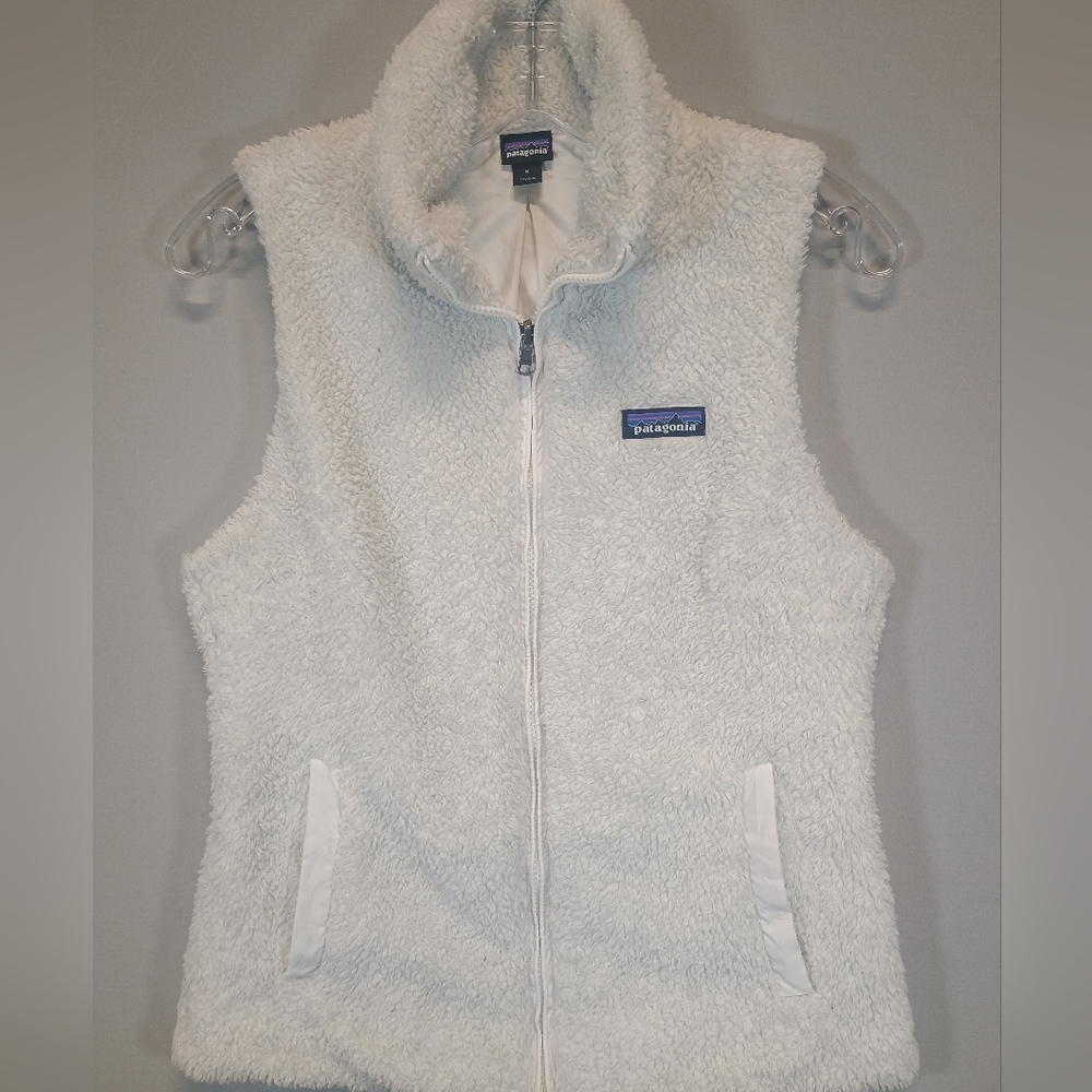 Patagonia Women’s Small White Los Gatos Sherpa Fleece Full Zip Vest
